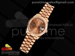 Day Date 40 RG 228235 Noob 1:1 Best Edition Brown Roman Dial on President Bracelet A2836 (Gain Weight)