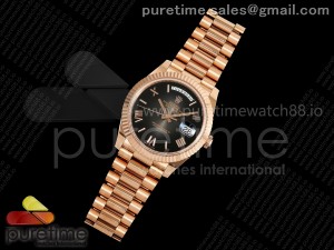 Day Date 40 RG 228235 Noob 1:1 Best Edition Dark Gray Roman Dial on President Bracelet A2836 (Gain Weight)