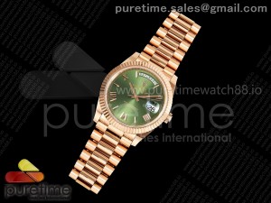 Day Date 40 RG 228235 Noob 1:1 Best Edition Green Roman Dial on President Bracelet A2836 (Gain Weight)