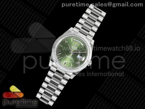 Day Date 40 SS 228239 Noob 1:1 Best Edition Green Roman Dial on President Bracelet A2836 (Gain Weight)