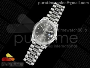 Day Date 40 SS 228239 Noob 1:1 Best Edition Gray Stick Dial on President Bracelet A2836 (Gain Weight)