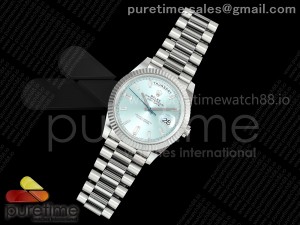 Day Date 40 SS 228239 Noob 1:1 Best Edition Ice Blue Crystal Dial on President Bracelet A2836 (Gain Weight)