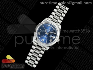 Day Date 40 SS 228239 Noob 1:1 Best Edition Blue Roman Dial on President Bracelet A2836 (Gain Weight)