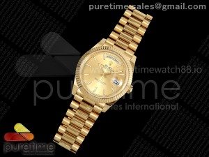 Day Date 40 YG 228238 Noob 1:1 Best Edition YG Stick Dial on President Bracelet A2836 (Gain Weight)
