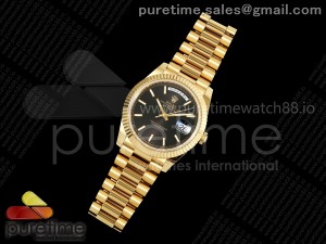 Day Date 40 YG 228238 Noob 1:1 Best Edition Black Stick Dial on President Bracelet A2836 (Gain Weight)