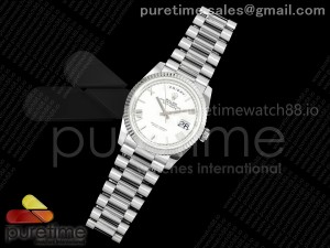 Day Date 36 SS QF 1:1 Best Edition 904L Steel White Roman Dial on President Bracelet VR3255 V3
