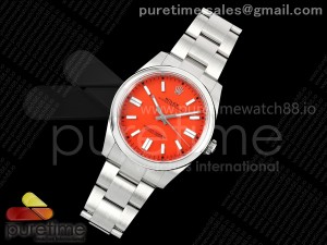 Oyster Perpetual 124300 41mm EWEF 1:1 Best Edition 904L Steel Red Dial A3230