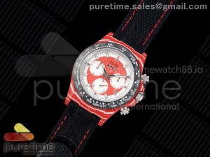 Daytona DIW Red Carbon KALA DIWF Best Edition Red/White Dial on Black Nylon Strap SH4130