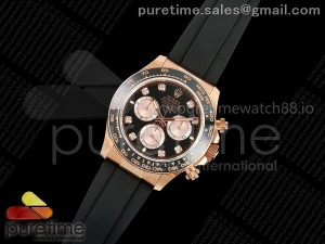 Daytona 126515 GMF 1:1 Best Edition Black/RG Diamonds Dial on Oysterflex Strap GM4131