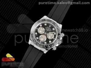 Daytona 126519 GMF 1:1 Best Edition Black/Silver Diamonds Dial on Oysterflex Strap GM4131