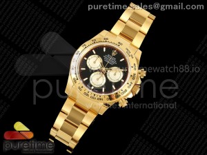 Daytona 126508 GMF 1:1 Best Edition Black/YG Dial on YG Bracelet Strap GM4131