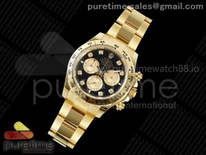 Daytona 126508 APSF 1:1 Best Edition Black/YG Diamonds Dial on YG Braclet SH4131