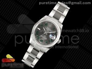 DateJust 36 126234 EWEF 1:1 Best Edition Gray Dial Green Roman on Oyster Bracelet A3235