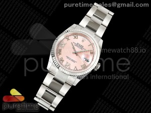 DateJust 36 126234 EWEF 1:1 Best Edition Pink Diamonds Roman Dial on Oyster Bracelet A3235