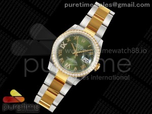 DateJust 36 126233 EWEF 1:1 Best Edition Diamonds Bezel Green Diamonds Roman Dial on Oyster Bracelet A3235