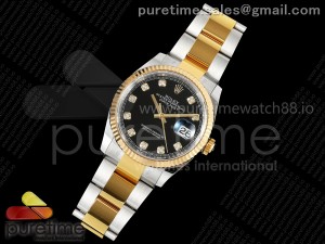 DateJust 36 126233 EWEF 1:1 Best Edition Black Diamonds Dial on Oyster Bracelet A3235