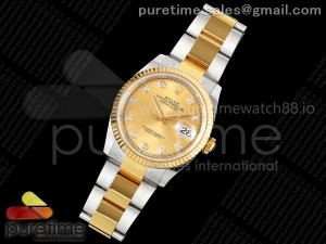 DateJust 36 126233 EWEF 1:1 Best Edition YG Diamonds Dial on Oyster Bracelet A3235