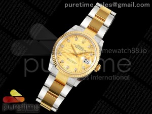 DateJust 36 126233 EWEF 1:1 Best Edition YG Leaves Diamonds Dial on Oyster Bracelet A3235