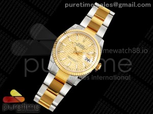 DateJust 36 126233 EWEF 1:1 Best Edition YG Textured Stick Dial on Oyster Bracelet A3235
