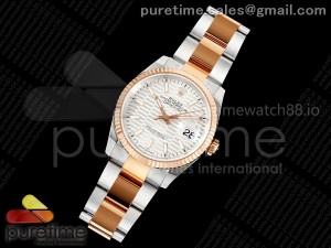 DateJust 36 126231 EWEF 1:1 Best Edition Silver Textured Stick Dial on SS/RG Oyster Bracelet A3235