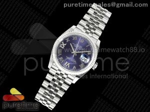 DateJust 36 126234 EWEF 1:1 Best Edition Purple Diamonds Roman Dial on SS Jubilee Bracelet A3235