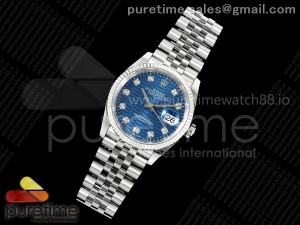 DateJust 36 126234 EWEF 1:1 Best Edition Blue Textured Diamonds Dial on SS Jubilee Bracelet A3235