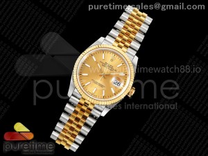 DateJust 36 126233 EWEF 1:1 Best Edition YG Stick Dial on SS/YG Jubilee Bracelet A3235