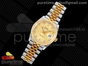 DateJust 36 126233 EWEF 1:1 Best Edition YG Textured Diamonds Dial on SS/YG Jubilee Bracelet A3235