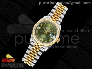 DateJust 36 126233 EWEF 1:1 Best Edition Green Diamonds Roman Dial on SS/YG Jubilee Bracelet A3235