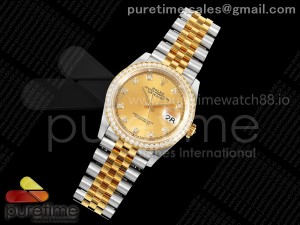 DateJust 36 126233 EWEF 1:1 Best Edition YG Diamonds Dial Diamonds Bezel on SS/YG Jubilee Bracelet A3235
