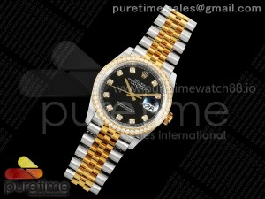 DateJust 36 126233 EWEF 1:1 Best Edition Black Diamonds Dial Diamonds Bezel on SS/YG Jubilee Bracelet A3235