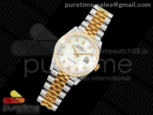 DateJust 36 126233 EWEF 1:1 Best Edition White MOP Diamonds Dial Diamonds Bezel on SS/YG Jubilee Bracelet A3235