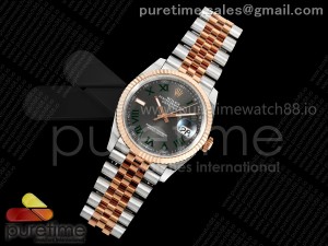 DateJust 36 126231 EWEF 1:1 Best Edition Gray Dial Green Roman on SS/RG Jubilee Bracelet A3235