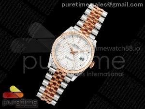 DateJust 36 126231 EWEF 1:1 Best Edition Silver Textured Stick Dial on SS/RG Jubilee Bracelet A3235