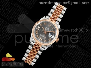 DateJust 36 126231 EWEF 1:1 Best Edition Gray Diamonds Roman Dial Green Roman on SS/RG Jubilee Bracelet A3235