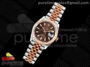 DateJust 36 126231 EWEF 1:1 Best Edition Brown Stick Dial on SS/RG Jubilee Bracelet A3235