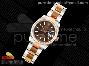 DateJust 36 126231 EWEF 1:1 Best Edition Brown Stick Dial on SS/RG Oyster Bracelet A3235
