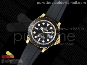 Yacht-Master 42mm 226658 YG JQF 1:1 Best Edition 3D Black Ceramic Bezel on Oysterflex Strap VR3235 (Weighted)