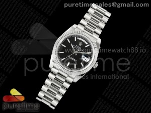 Day Date 40 SS 228239 DIWF 1:1 Best Edition Black Stick Dial on President Bracelet A23J