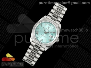 Day Date 40 SS 228239 DIWF 1:1 Best Edition Ice Blue Roman Dial on President Bracelet A23J