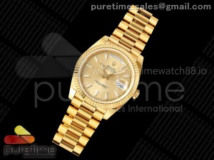 Day Date 40 YG 228238 DIWF 1:1 Best Edition YG Stick Dial on President Bracelet A23J
