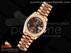 Day Date 40 RG 228235 DIWF 1:1 Best Edition Brown Roman Dial on President Bracelet A23J