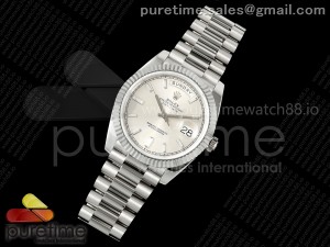 Day Date 40 SS 228239 DIWF 1:1 Best Edition Silver Crystal Dial on President Bracelet A23J