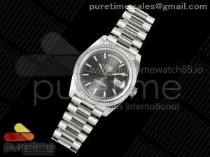 Day Date 40 SS 228239 DIWF 1:1 Best Edition Gray Stick Dial on President Bracelet A23J