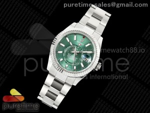 Skydweller 336934 SS Noob 1:1 Best Edition Green Dial on SS Oyster Bracelet A9002 V2