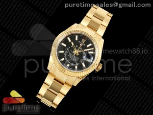 Skydweller 336938 YG Noob 1:1 Best Edition Black Dial on YG Oyster Bracelet A9002 V2