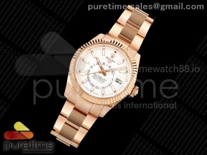 Skydweller 336935 RG Noob 1:1 Best Edition White Dial on RG Oyster Bracelet A9002 V2