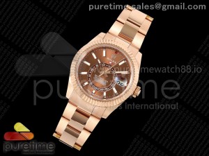 Skydweller 336935 RG Noob 1:1 Best Edition Brown Dial on RG Oyster Bracelet A9002 V2