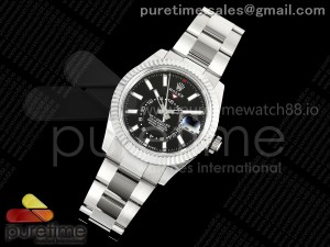 Skydweller 336934 SS Noob 1:1 Best Edition Black Dial on SS Oyster Bracelet A9002 V2
