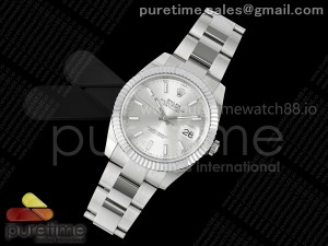 DateJust 41 126334 JQF 1:1 Best Edition 904L Steel Silver Stick Dial on Oyster Bracelet VR3235